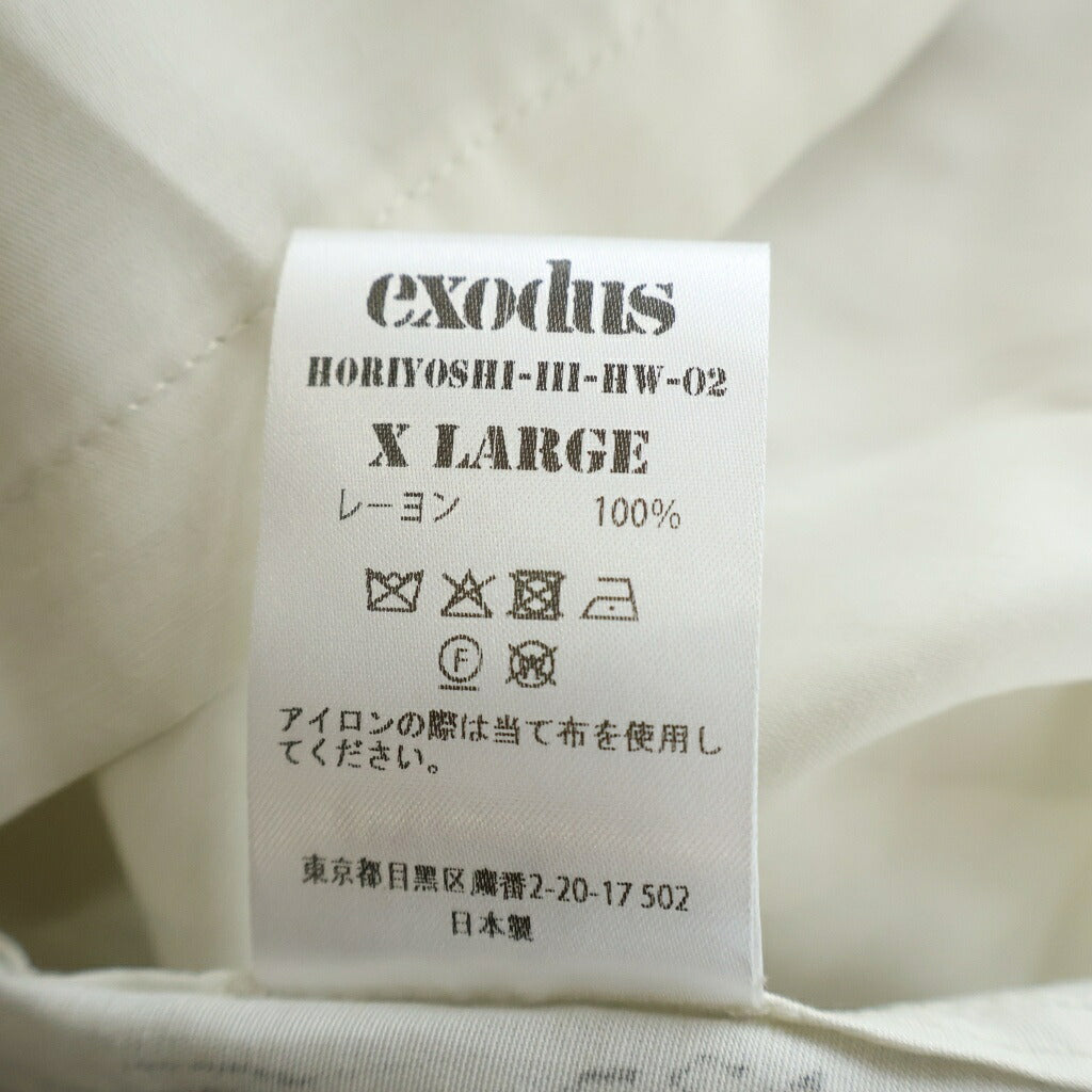 exodus brand(エクソダスブランド) 26SS ×彫よし 幽霊鬼斗卅六釁圖 レーヨン 半袖ハワイアンシャツ ホワイト HORIYOSHI III-HW-02