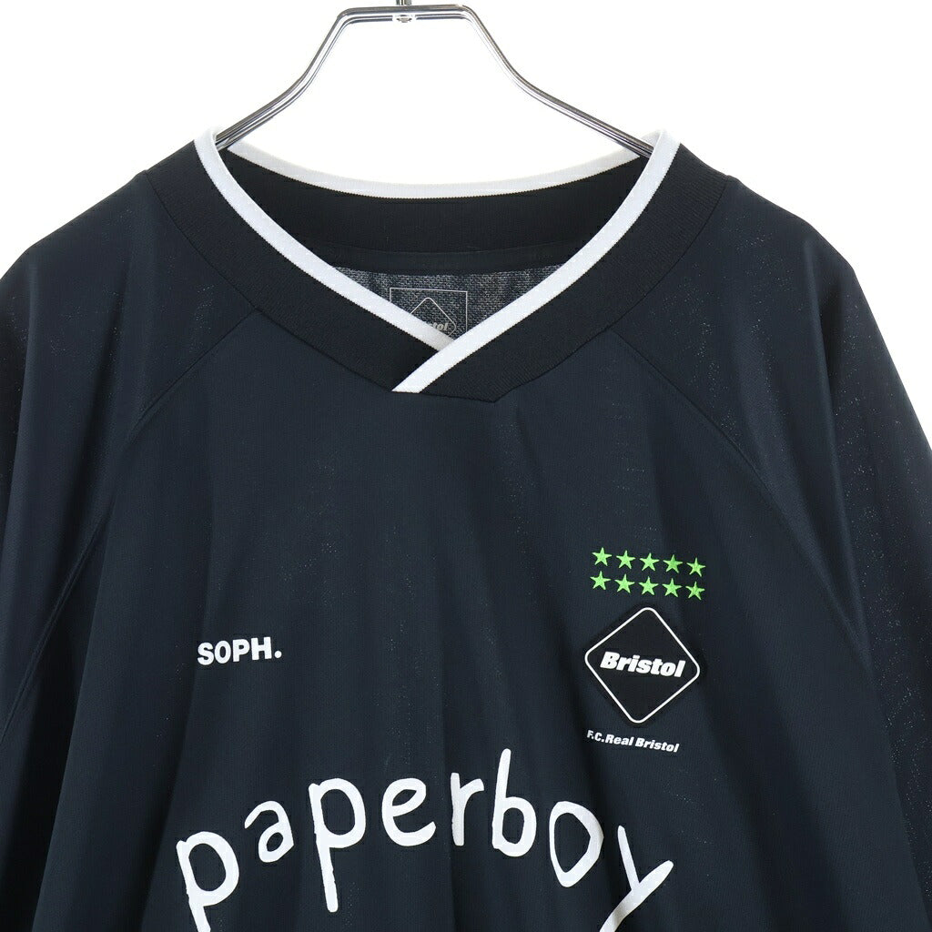 F.C.R.B./F.C.Real Bristol/FCRB(エフシーアールビー/エフシーレアルブリストル) 24SS ×paperboy L/S OVERSIZED GAME SHIRT ペーパーボーイ オーバーサイズ 長袖 ゲームシャツ カットソー ブラック FCRB-240148