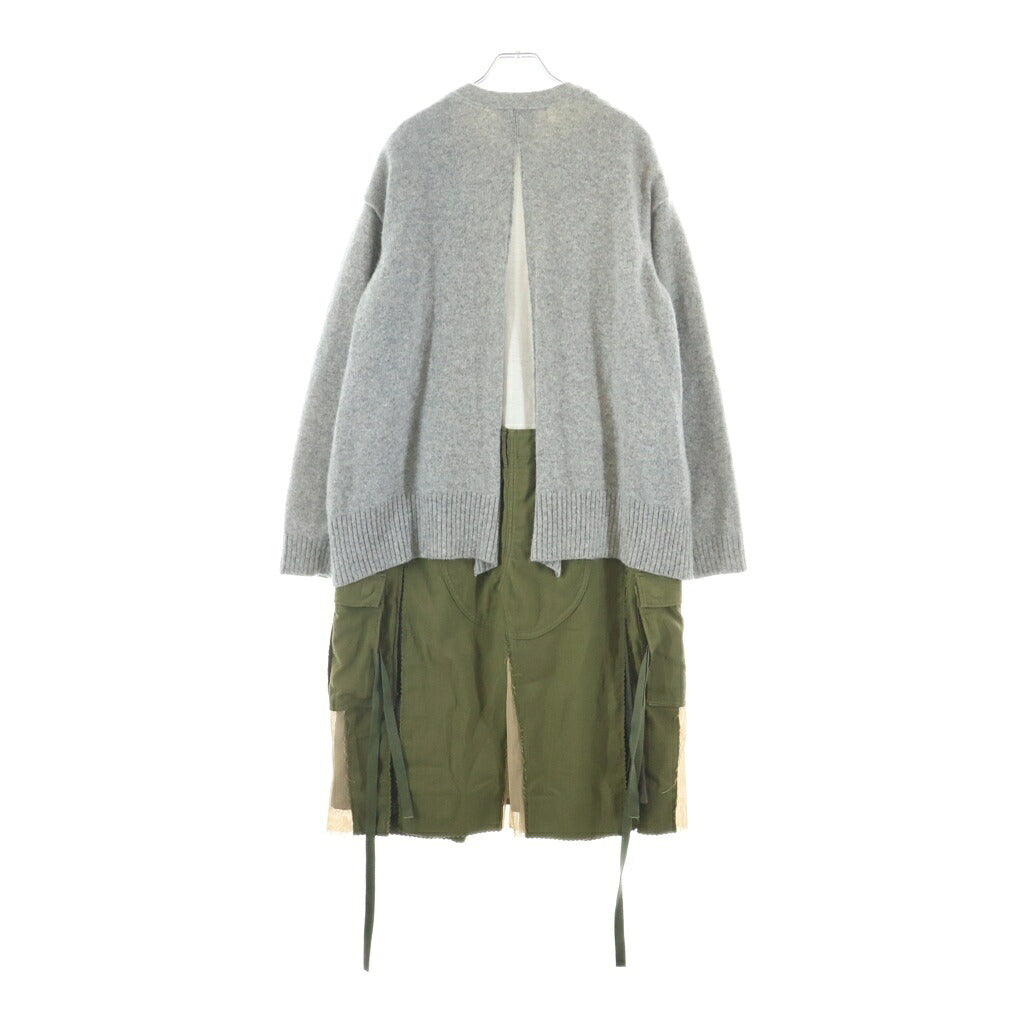 UNDERCOVER(アンダーカバー) 15AW ニットカーディガンドッキング ジョイントコート ジャケット グレー/カーキ UCP1312