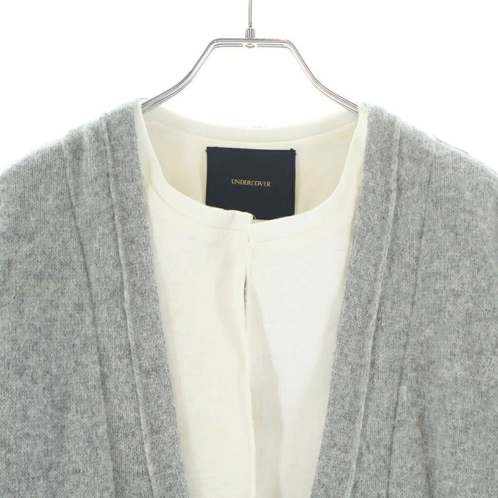 UNDERCOVER(アンダーカバー) 15AW ニットカーディガンドッキング ジョイントコート ジャケット グレー/カーキ UCP1312
