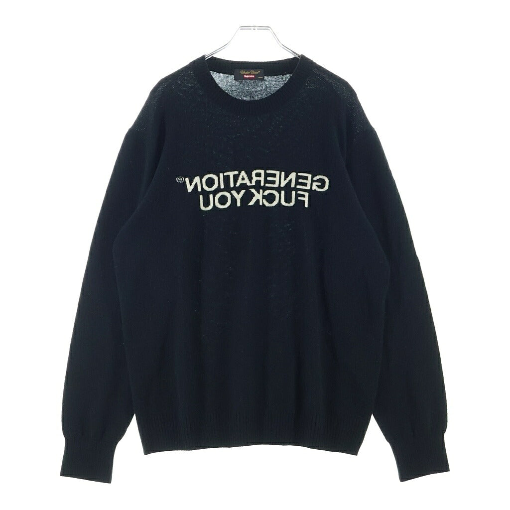 SUPREME(シュプリーム) 16AW ×UNDERCOVER Generation Fuck You Sweater アンダーカバー ジェネレーション ファッキュー クルーネックニットスウェット セーター ブラック SK2FW16