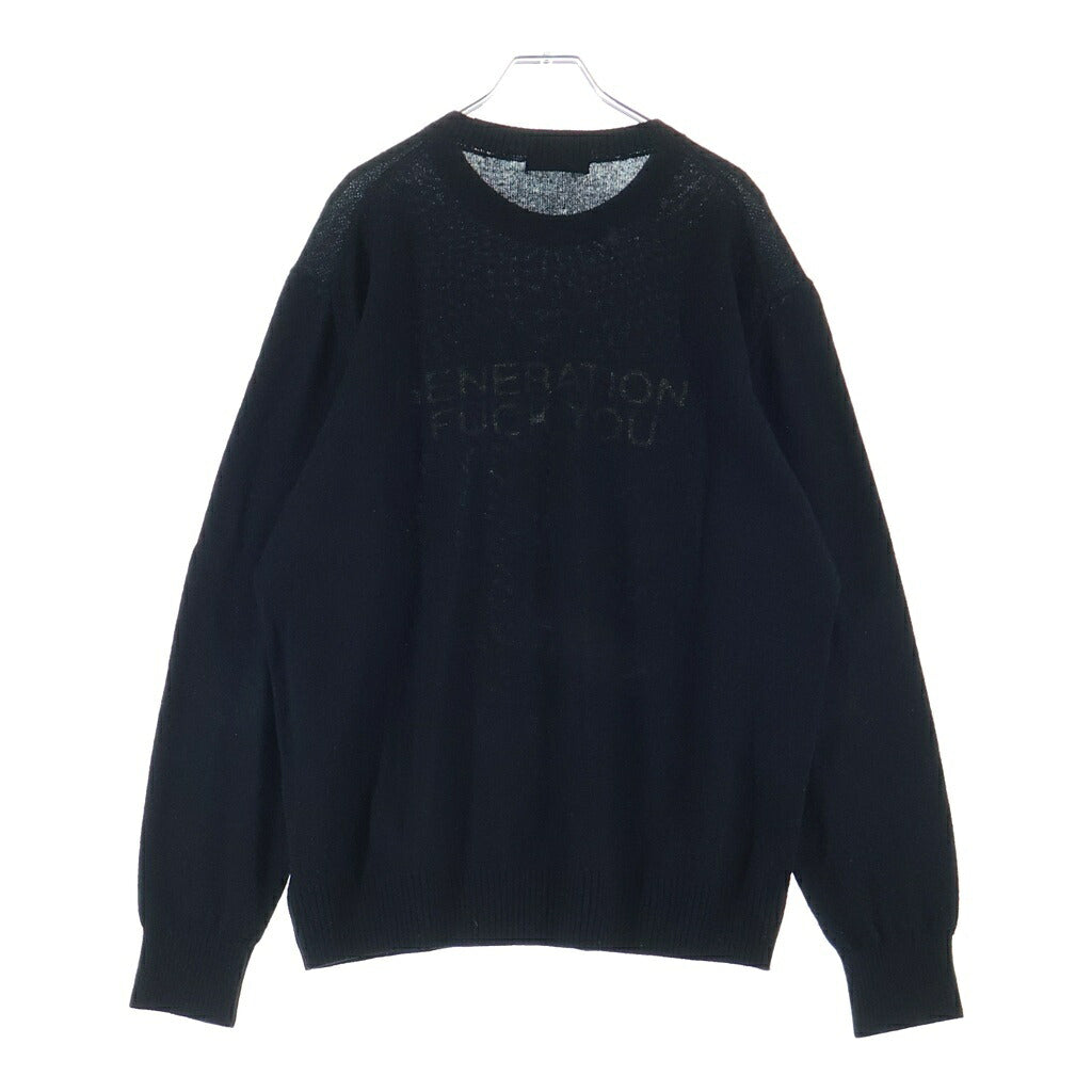 SUPREME(シュプリーム) 16AW ×UNDERCOVER Generation Fuck You Sweater アンダーカバー ジェネレーション ファッキュー クルーネックニットスウェット セーター ブラック SK2FW16