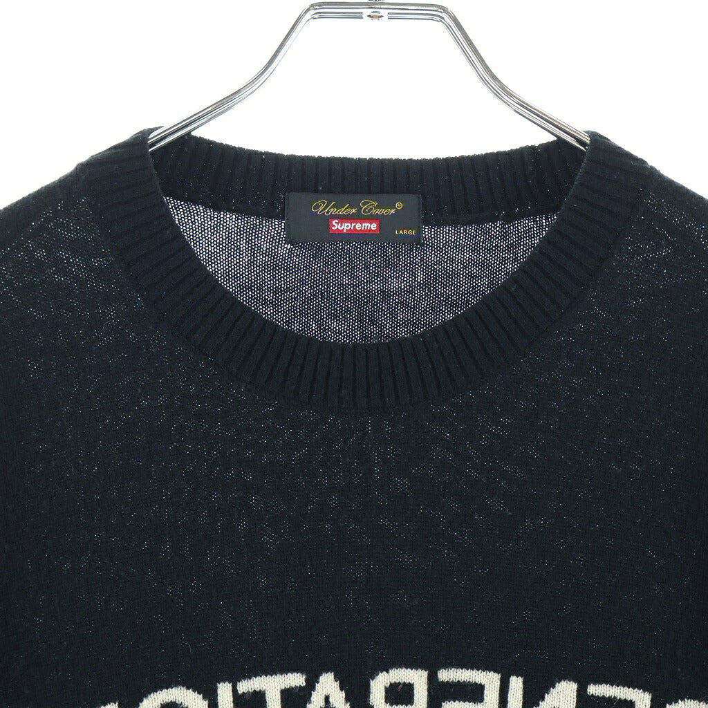 SUPREME(シュプリーム) 16AW ×UNDERCOVER Generation Fuck You Sweater アンダーカバー ジェネレーション ファッキュー クルーネックニットスウェット セーター ブラック SK2FW16