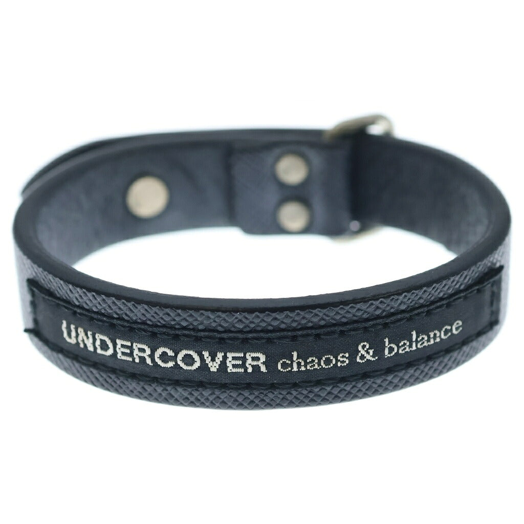 UNDERCOVER(アンダーカバー) 16AW ロゴエンブロイダリー レザー ブレスレット ブラック UCR4A08