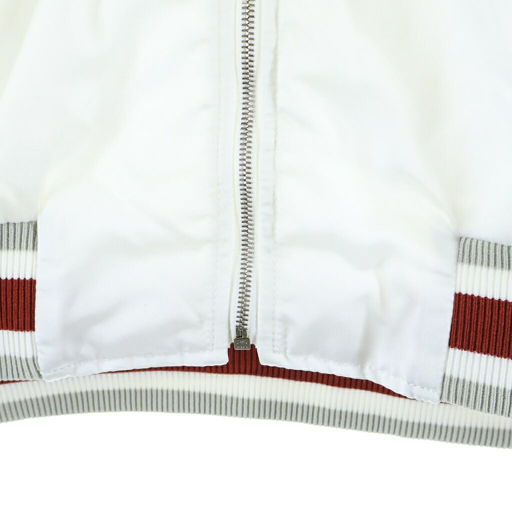 GIVENCHY(ジバンシィ) BOMBER JACKET ロゴ刺繍 ナイロン 1952 ボンバージャケット ブルゾン ホワイト BM016M15EH