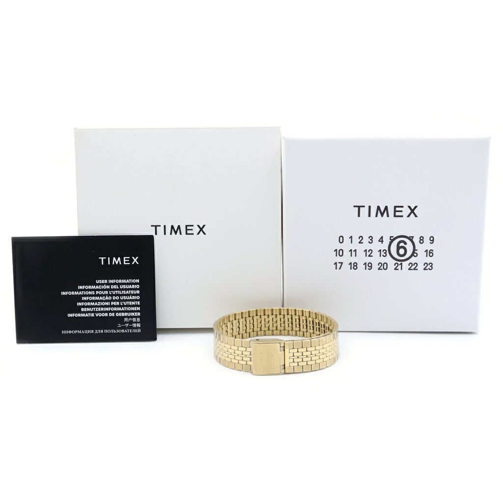 MM6 Maison Margiela(エムエムシックスメゾンマルジェラ) ×TIMEX T80 タイメックス グリーン文字盤 クォーツ ステンレス デジタルウォッチ 腕時計 ゴールド TW2Y50000