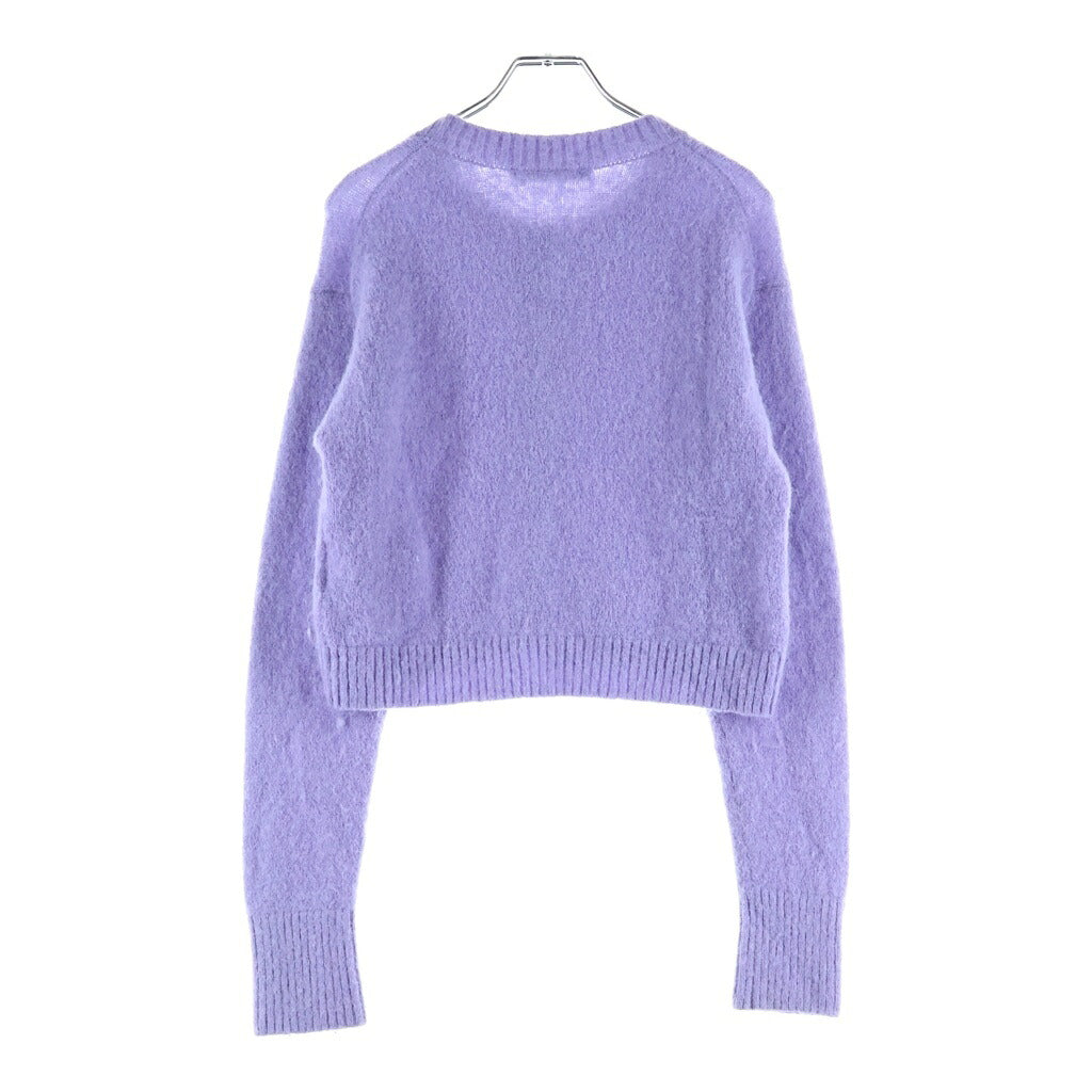 ACNE STUDIOS Bla Konst(アクネストゥディオズ ブロコンスト) Cropped Cardigan ウール混 ノーカラー クロップドカーディガン レディース パープル FN-WN-KNIT000350