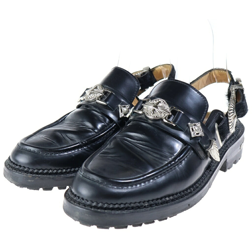 TOGA PULLA(トーガ プルラ) RAY BEAMS別注 Loafer Sandal レザーローファーサンダル レディース ブラック