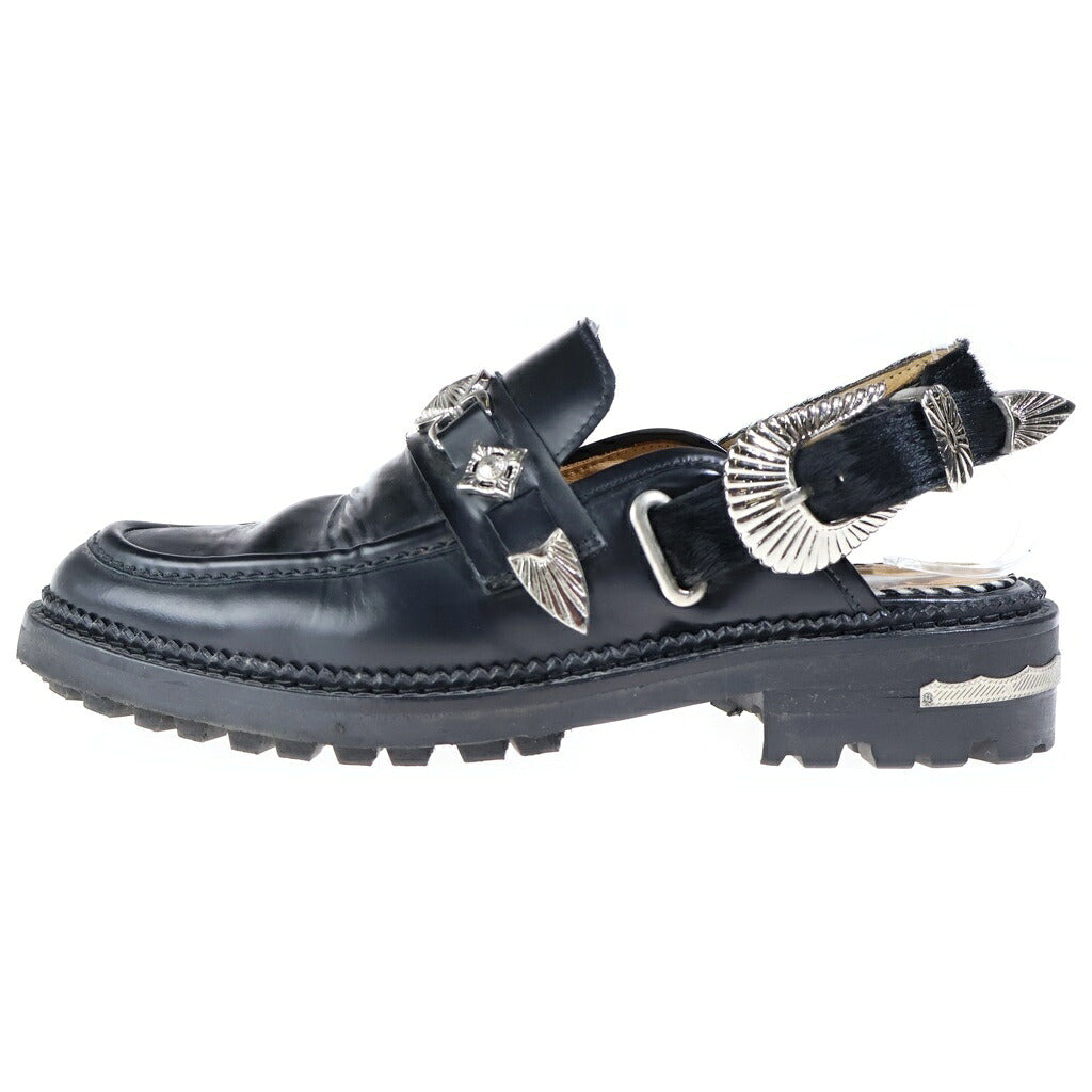 TOGA PULLA(トーガ プルラ) RAY BEAMS別注 Loafer Sandal レザーローファーサンダル レディース ブラック