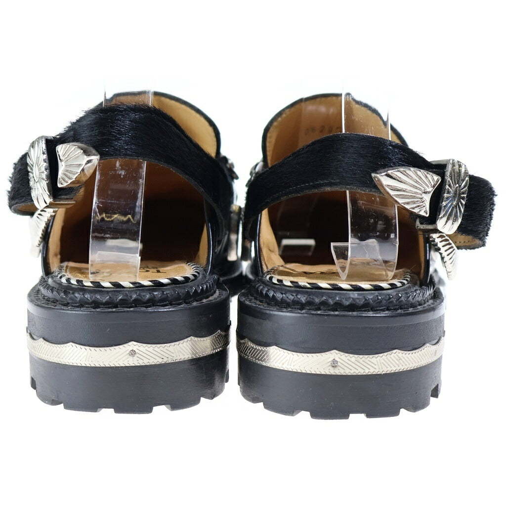 TOGA PULLA(トーガ プルラ) RAY BEAMS別注 Loafer Sandal レザーローファーサンダル レディース ブラック