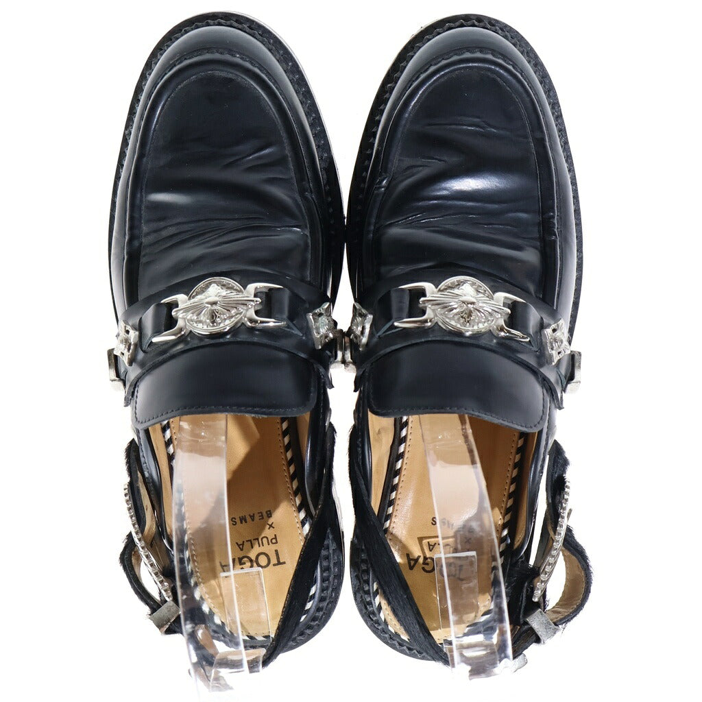 TOGA PULLA(トーガ プルラ) RAY BEAMS別注 Loafer Sandal レザーローファーサンダル レディース ブラック