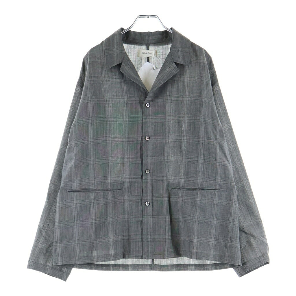 Ernie Palo(アーニーパロ) WOOL CHECK SHIRT JACKET シルク混 チェック柄 ウールシャツジャケット グレー EP11BL04