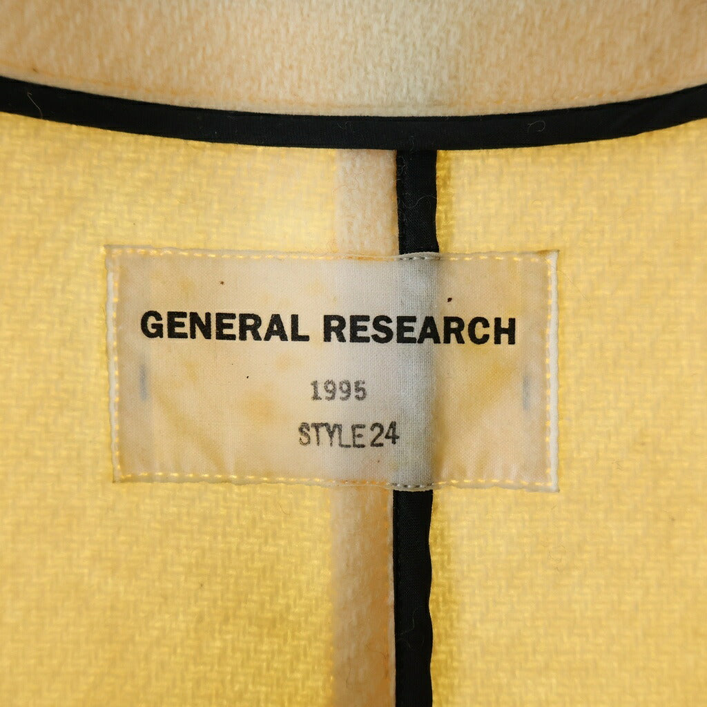 GENERAL RESEARCH(ジェネラルリサーチ) 90-00S ARCHIVE STYLE 24 日本製 ベルトデザイン ウール ノーカラージャケット アイボリー アーカイブ