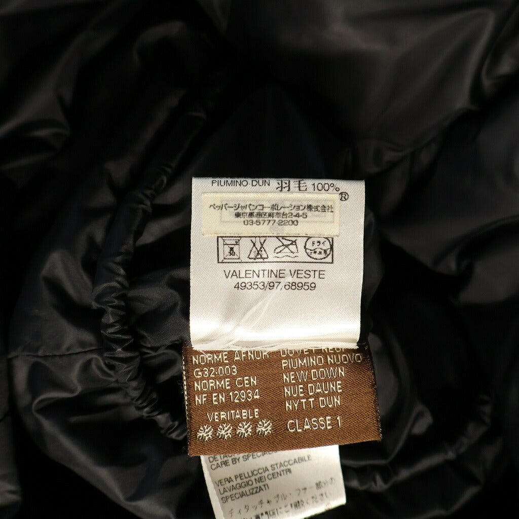 MONCLER(モンクレール) VALENTINE バレンティーヌ 茶タグ ファーフーデッド ダウンジャケット ブラック レディース 49353/97/68959