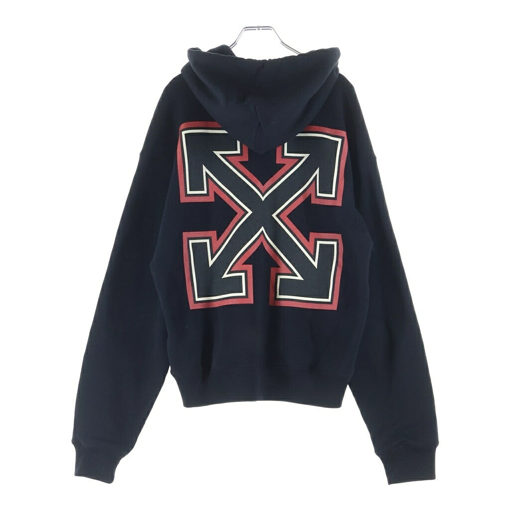 OFF-WHITE(オフホワイト) 24AW ×AC MILAN ARROW PRINT HOODIE エーシーミラン アロー 両面プリント プルオーバースウェットパーカー フーディー ブラック 44MBB12NG25F001125