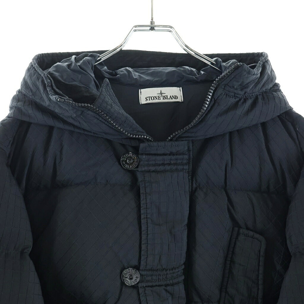 STONE ISLAND(ストーンアイランド) MACRO RIPSTOP METAL IN ECONYL REGENERATED NYLON DOWN-TC JACKET ロングダウンコート ジャケット ブラック 791571432