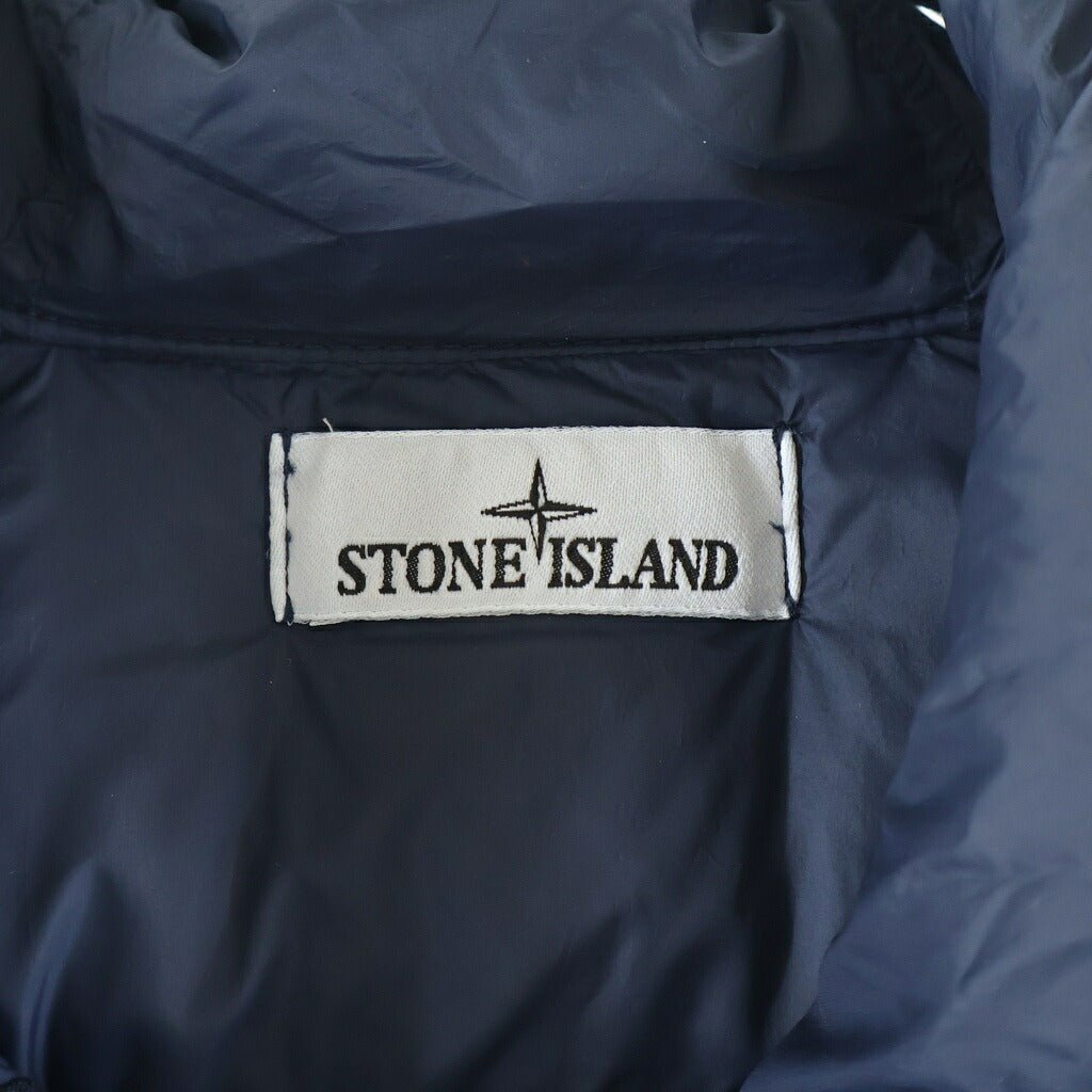 STONE ISLAND(ストーンアイランド) GARMENT DYED CRINKLE REPS RECYCLED NYLON DOWN ガーメントダイ ナイロンレップス フーデッド ダウンジャケット ネイビー 791540723