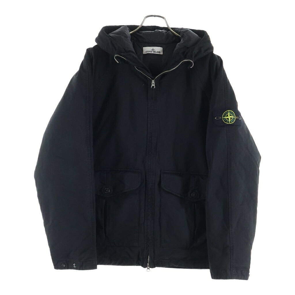 STONE ISLAND(ストーンアイランド) DAVID-TC DOWN PARKA ジップアップ ロゴワッペン フーデッドダウンジャケット ブラック 811541649