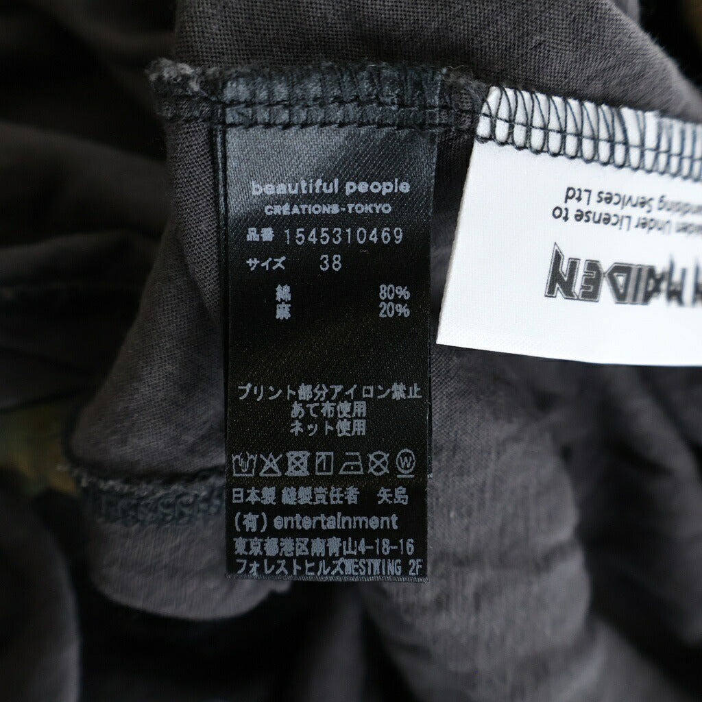 beautiful people(ビューティフルピープル) ×IRON MAIDEN アイアンメイデン クルーネック半袖Tシャツ カットソー ブラック 1545310469