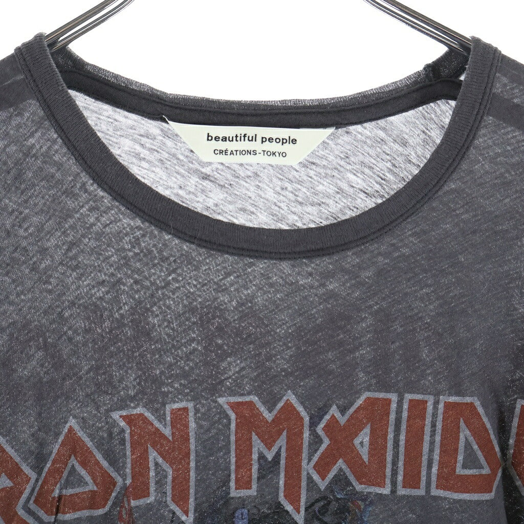 beautiful people(ビューティフルピープル) ×IRON MAIDEN アイアンメイデン クルーネック半袖Tシャツ カットソー ブラック 1545310469