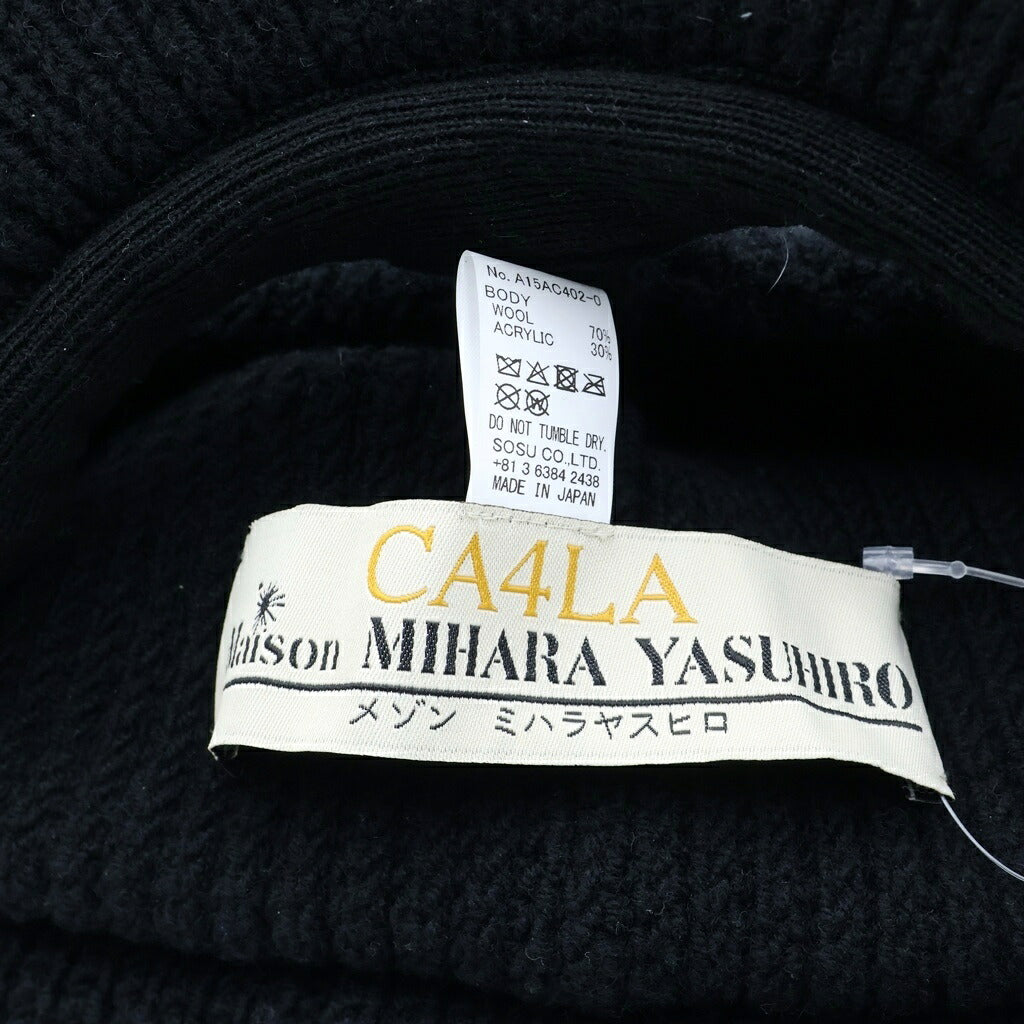 MAISON MIHARAYASUHIRO(メゾンミハラヤスヒロ) ×CA4LA MASKED CAT VISOR KNIT CAP カシラ マスクド バイザー ニットキャップ 帽子 ブラック A15AC402-0
