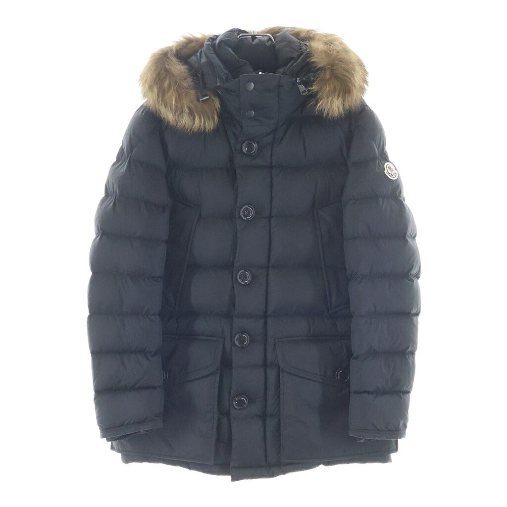 MONCLER(モンクレール) 19AW CLUNY GIUBBOTTO クルーニー ファー フーデッド ジップアップ ダウンコート ジャケット ブラック E20914138025