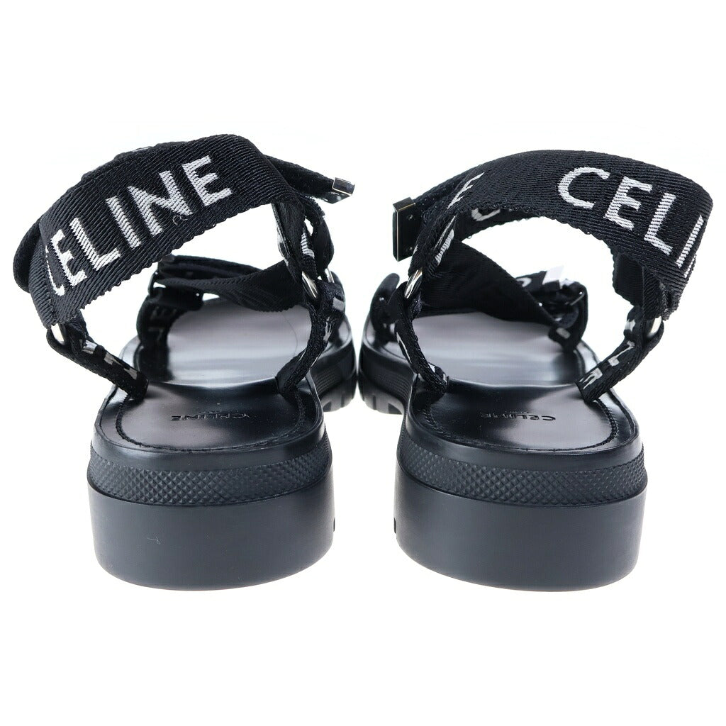 CELINE(セリーヌ) レオ ロゴストラップ サンダル ブラック