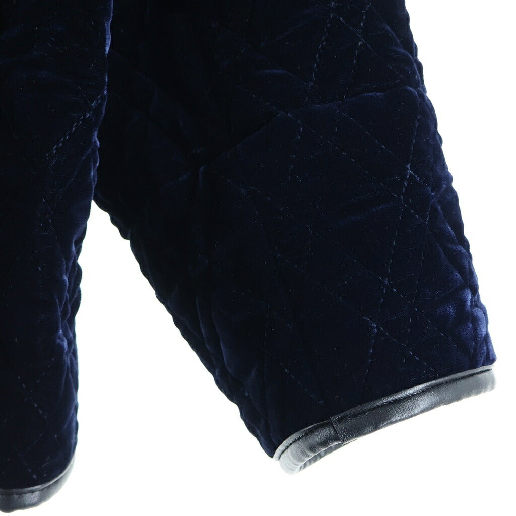 NO BRAND(ノーブランド) SHE TOKYO(シートーキョー) Gaia velvet quilt ガイア ベルベット キルティングジャケット ネイビー レディース S-JK-14b
