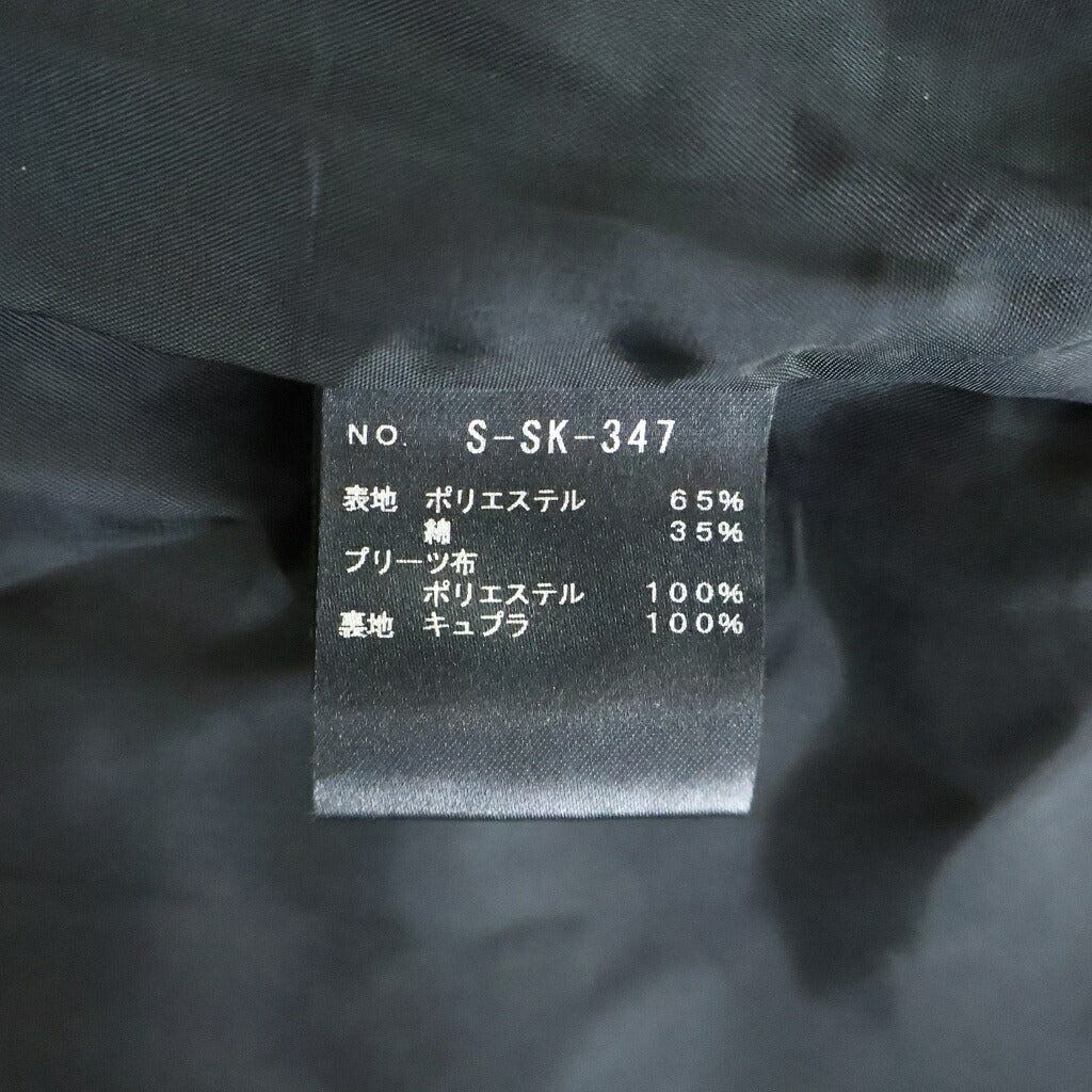 NO BRAND(ノーブランド) SHE TOKYO(シートーキョー) ドット柄 プリーツレイヤードデザイン ポリコットン ロングスカート ブラック レディース S-SK-347
