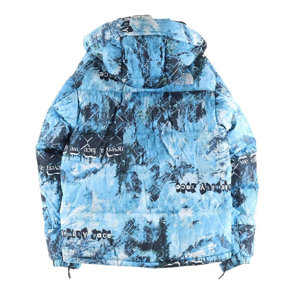 THE NORTH FACE(ザノースフェイス) PRINTED HMLYN DOWN PARKA プリンテッドヒマラヤンダウンパーカ グラフィティ総柄 フーデッドダウンジャケット ブルー/ブラック NF0A5J1J