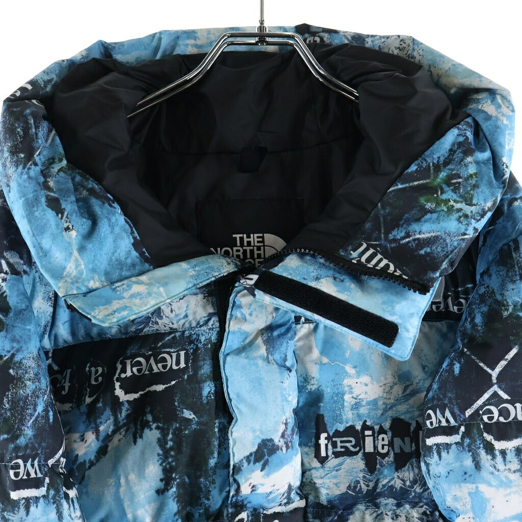 THE NORTH FACE(ザノースフェイス) PRINTED HMLYN DOWN PARKA プリンテッドヒマラヤンダウンパーカ グラフィティ総柄 フーデッドダウンジャケット ブルー/ブラック NF0A5J1J