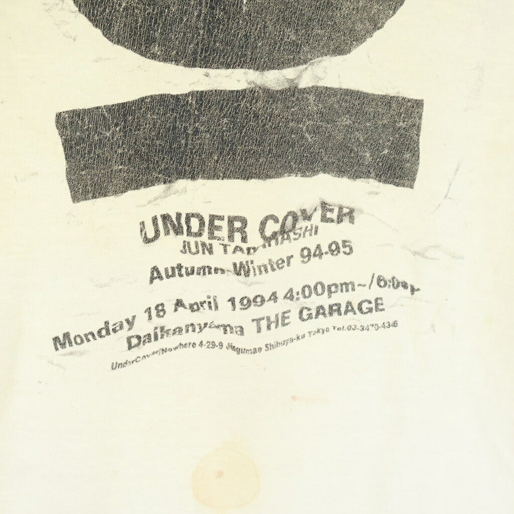 UNDERCOVER(アンダーカバー) 94AW ARCHIVE ロゴプリント クルーネック 半袖Tシャツ カットソー ホワイト アーカイブ