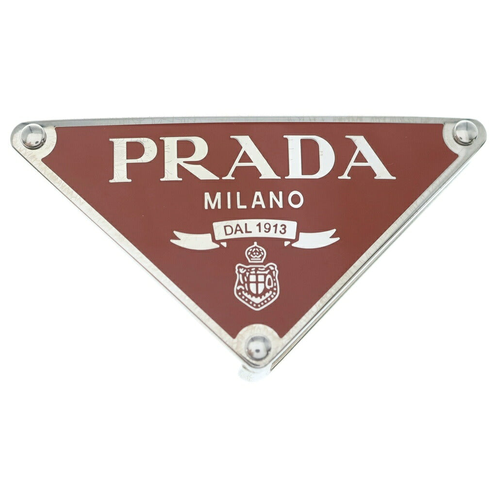 PRADA(プラダ) TRIANGLE LOGO METAL BELT BUCKLE トライアングルロゴ メタルベルトバックル ブラウン 2CF022