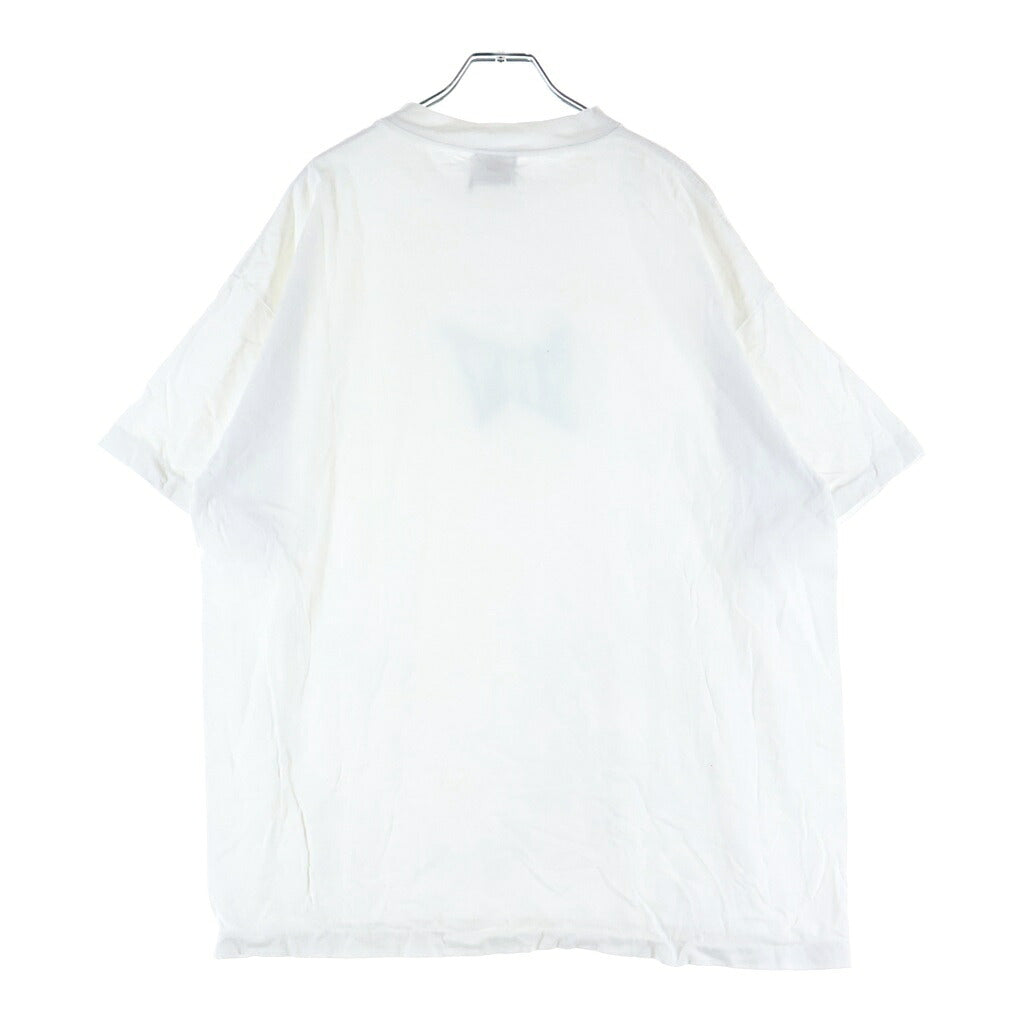 SAINT MICHAEL(セントマイケル) 24SS RIBON SAINT S/S TEE リボンセント フロントプリントTシャツ 半袖クルーネックカットソー ホワイト SM-YS8-0000-012