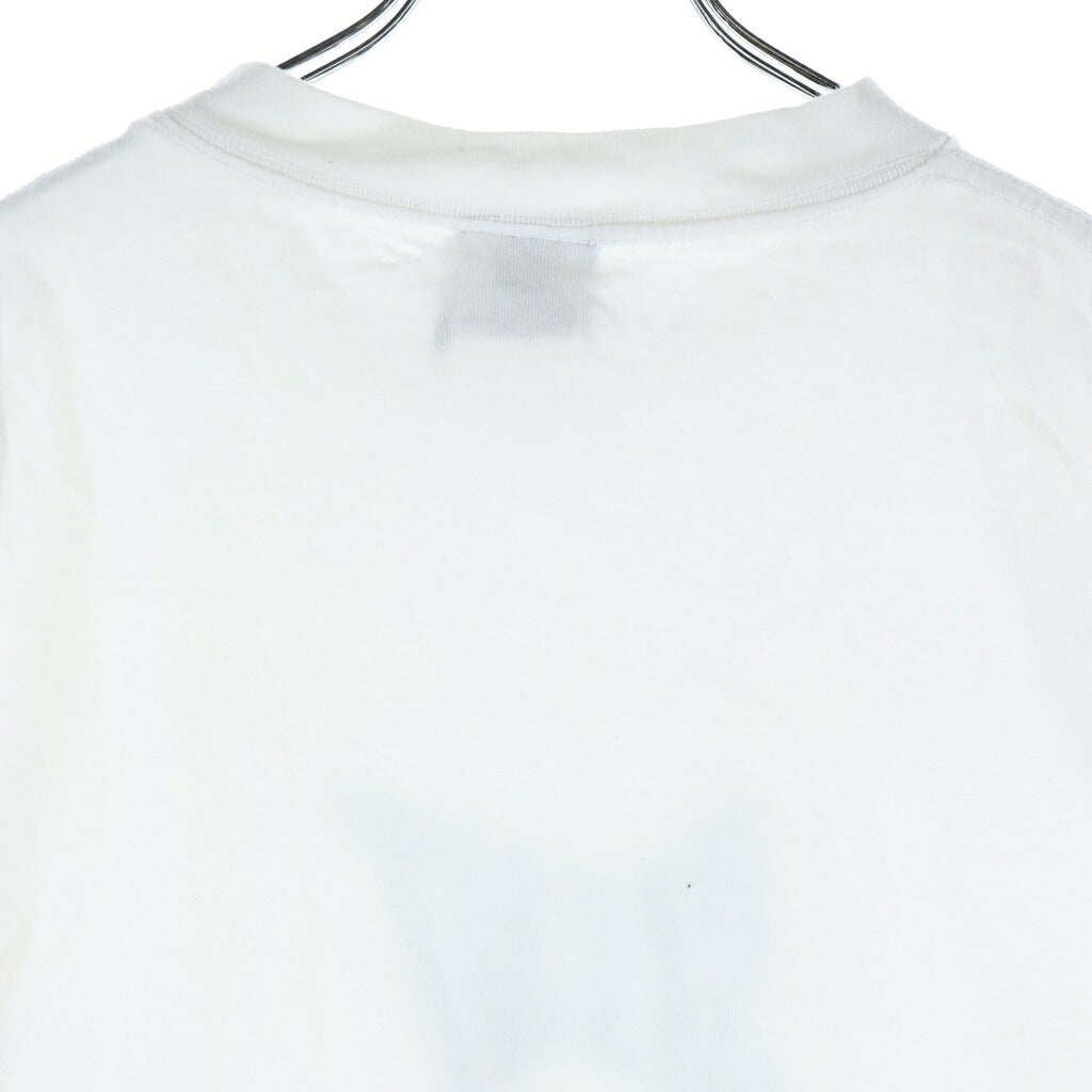 SAINT MICHAEL(セントマイケル) 24SS RIBON SAINT S/S TEE リボンセント フロントプリントTシャツ 半袖クルーネックカットソー ホワイト SM-YS8-0000-012