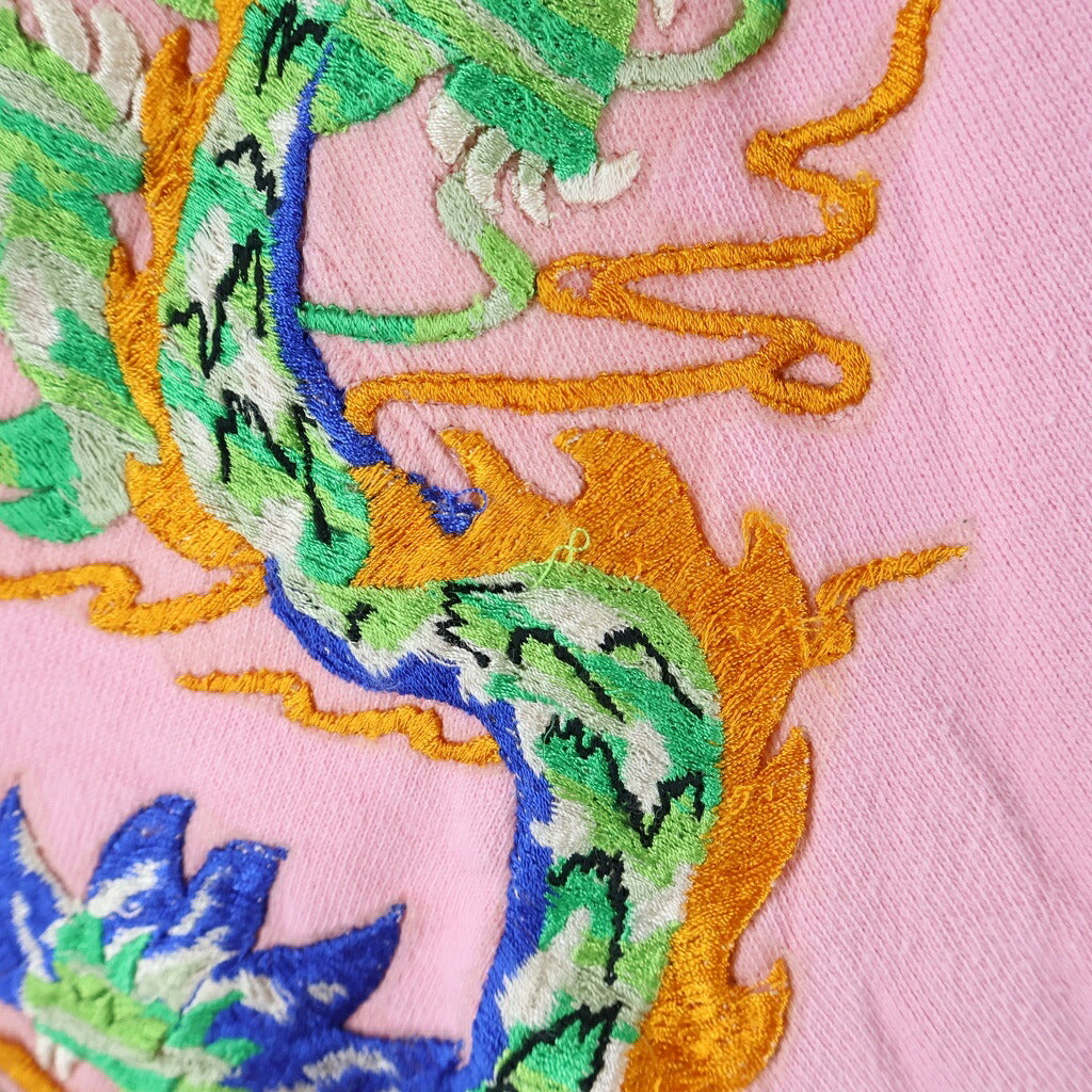 GUCCI(グッチ) 18AW DRAGON EMBROIDERY PULLOVER HOODIE ヴィンテージロゴ ドラゴン刺繍 プルオーバースウェットパーカー フーディー ピンク 475374 X9V46