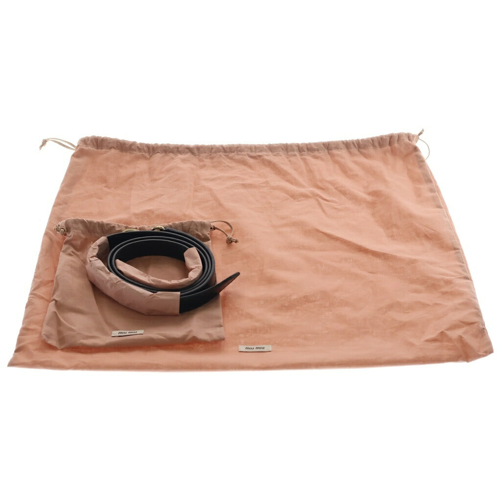 miumiu(ミュウミュウ) ACRM FINE CALF ペニーレザー 2WAY ショルダー ハンドバッグ ブラック 5BD270