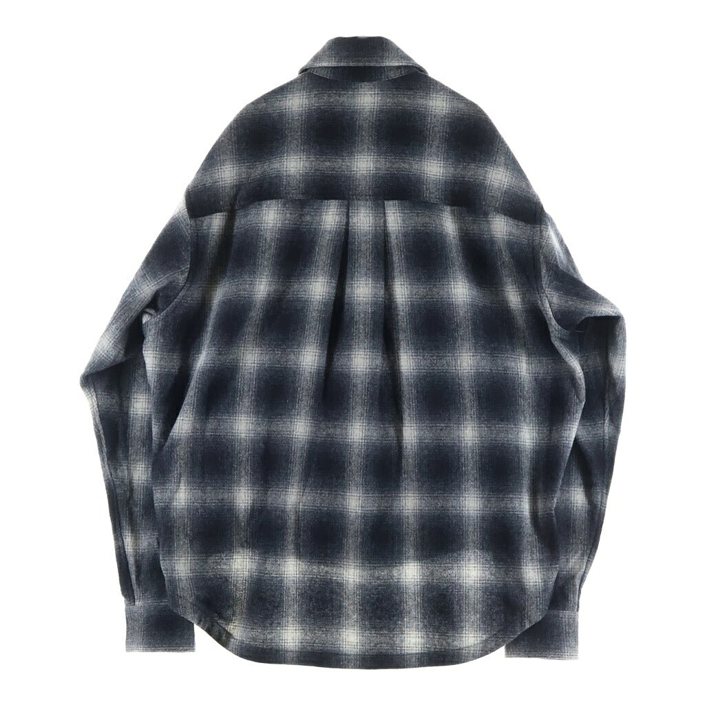 cvtvlist(カタリスト) GRUNGE SHIRT アームロゴ オンブレチェック長袖シャツ ブラック 2301110202