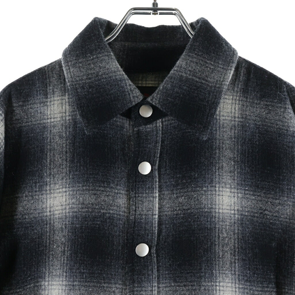 cvtvlist(カタリスト) GRUNGE SHIRT アームロゴ オンブレチェック長袖シャツ ブラック 2301110202