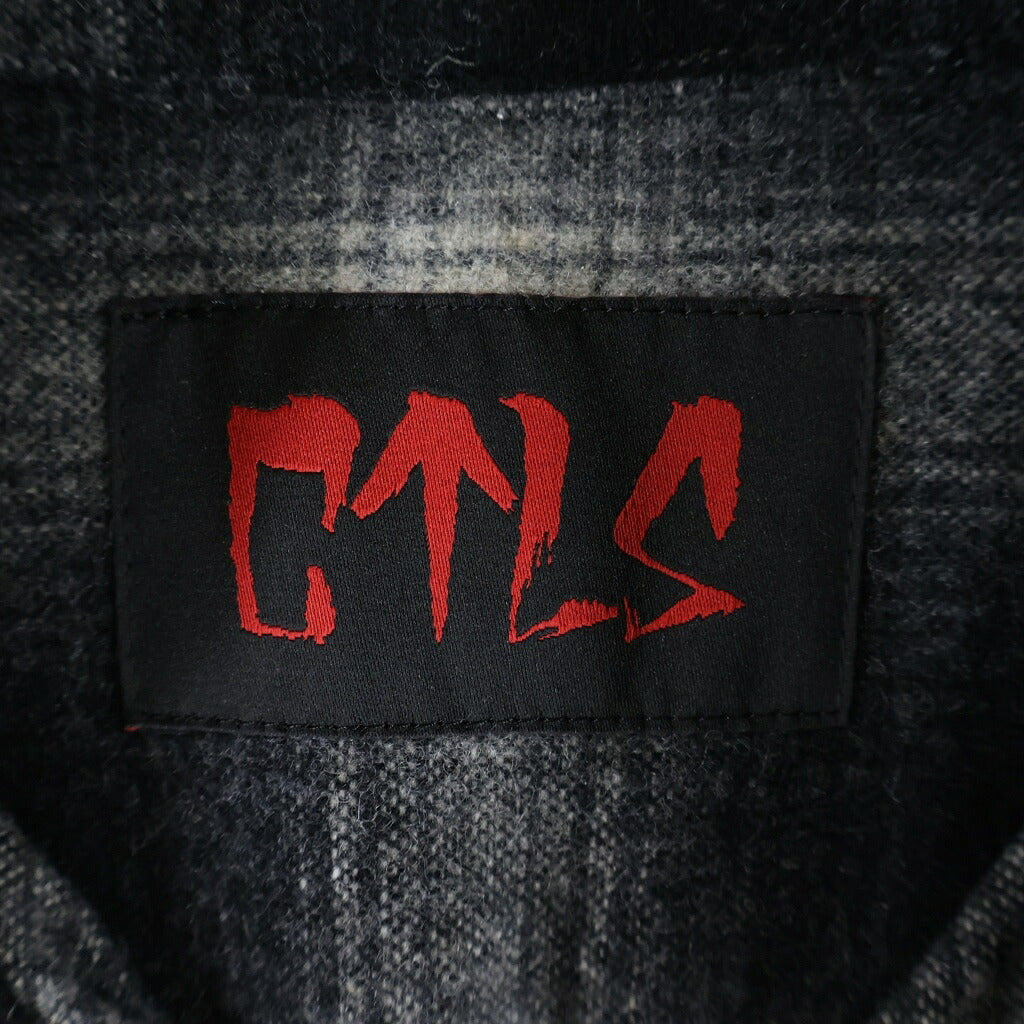 cvtvlist(カタリスト) GRUNGE SHIRT アームロゴ オンブレチェック長袖シャツ ブラック 2301110202