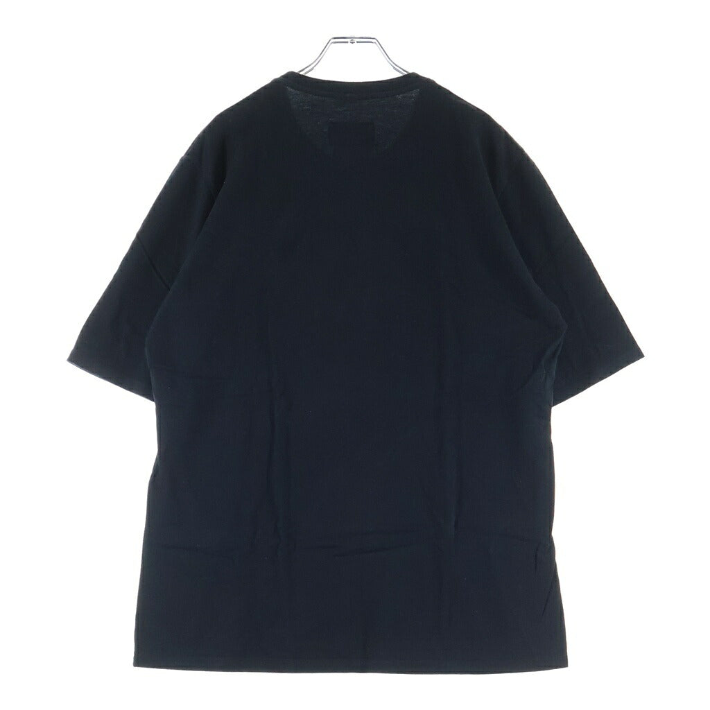 doublet(ダブレット) 18SS DEADSTOCK EMBROIDERY T-SHIRT WITH HAND-PAINT サンダープリント ロゴエンブロイダリー クルーネック半袖Tシャツ カットソー ブラック 18SS16CS87