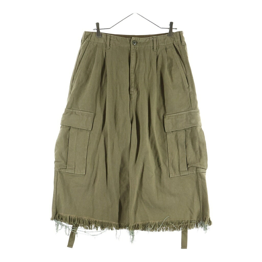 doublet(ダブレット) 22SS SILK TWILL MILITARY PANTS カットオフ シルクツイル ミリタリーパンツ カーキ 22SS15PT173