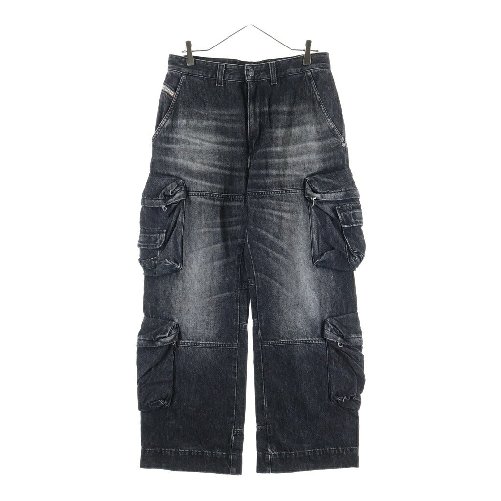 DIESEL(ディーゼル) D-FISH-CARGO-S ディーフィッシュ ジップフライ デニムカーゴパンツ ブラック A13088