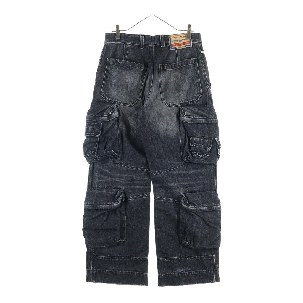 DIESEL(ディーゼル) D-FISH-CARGO-S ディーフィッシュ ジップフライ デニムカーゴパンツ ブラック A13088