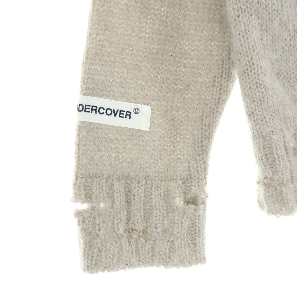 UNDERCOVER(アンダーカバー) 23AW リブダメージ加工 モヘアニットカーディガン ベージュ UP2C4906