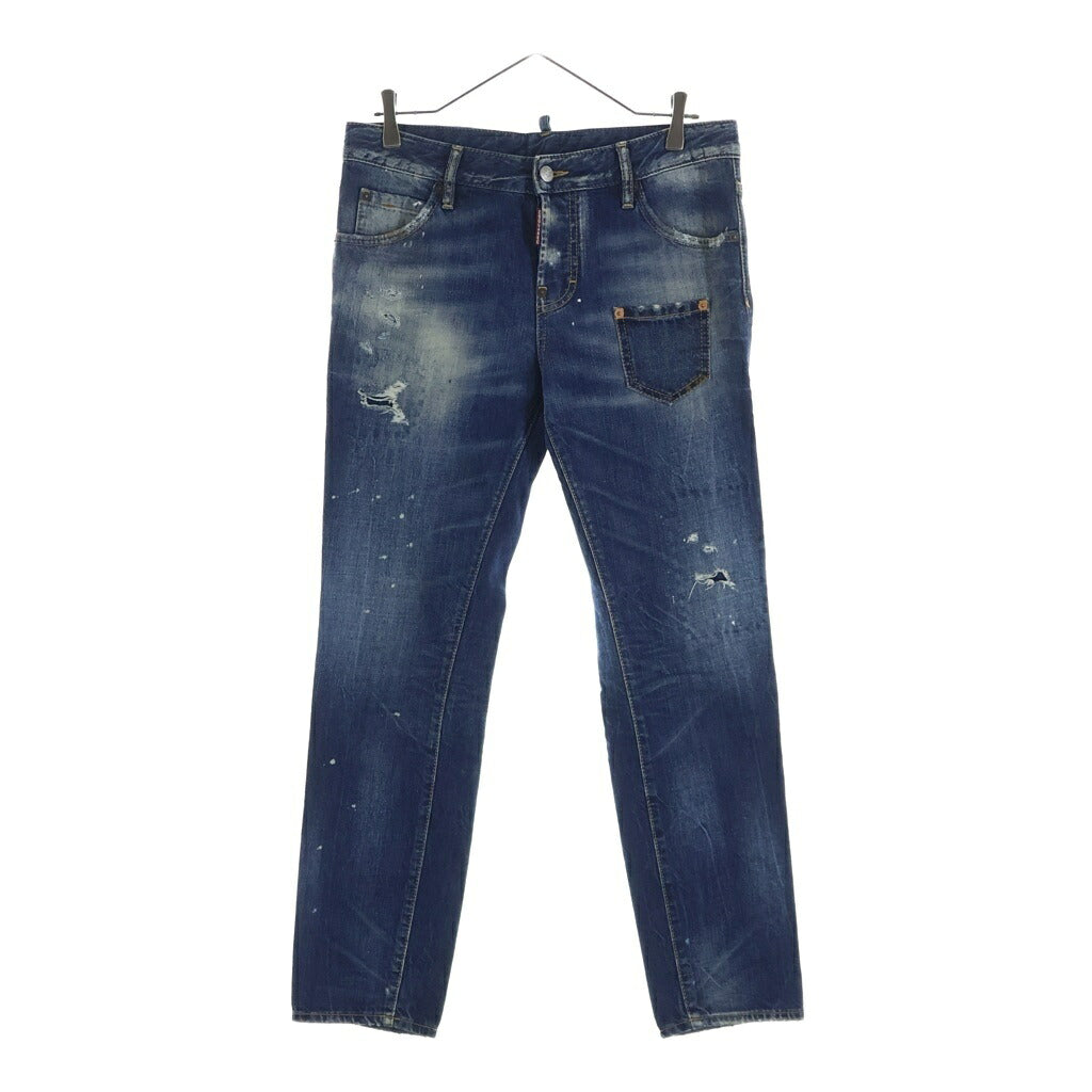 DSQUARED2(ディースクエアード) 13AW スリムフィット ウォッシュ加工 スキニー デニムパンツ インディゴ S72LA0552