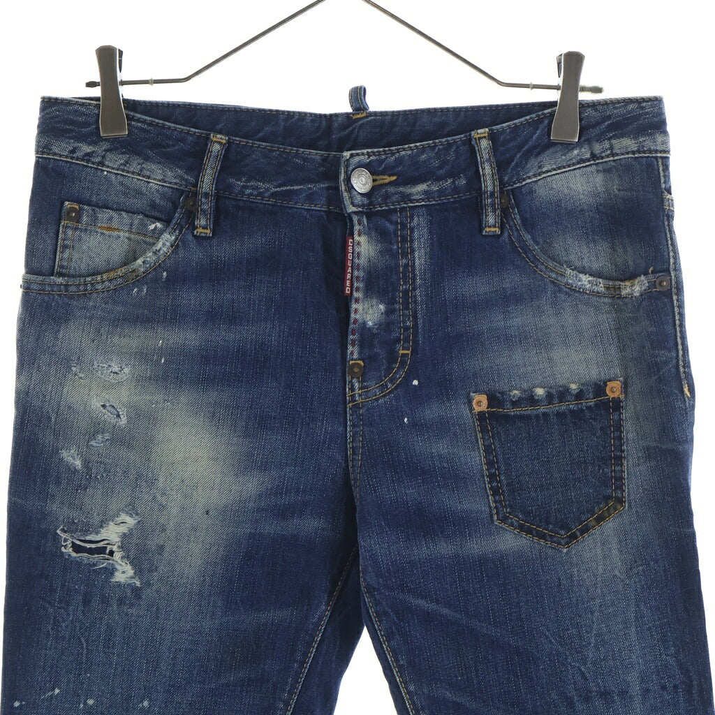 DSQUARED2(ディースクエアード) 13AW スリムフィット ウォッシュ加工 スキニー デニムパンツ インディゴ S72LA0552