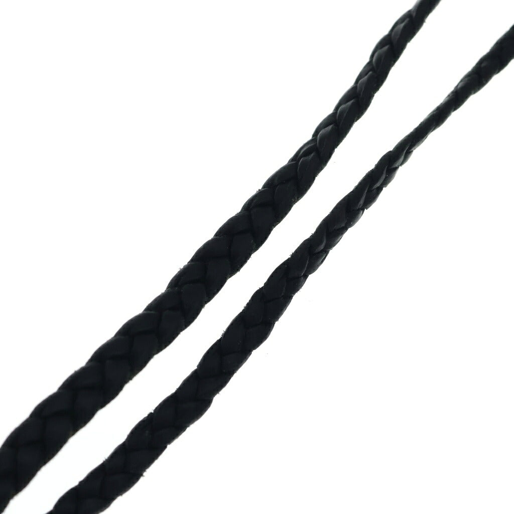 CHROME HEARTS(クロムハーツ) LEATHER BRAID SCROLL ネックレス レザーブレイドネックレス ブラック/シルバー BCA377