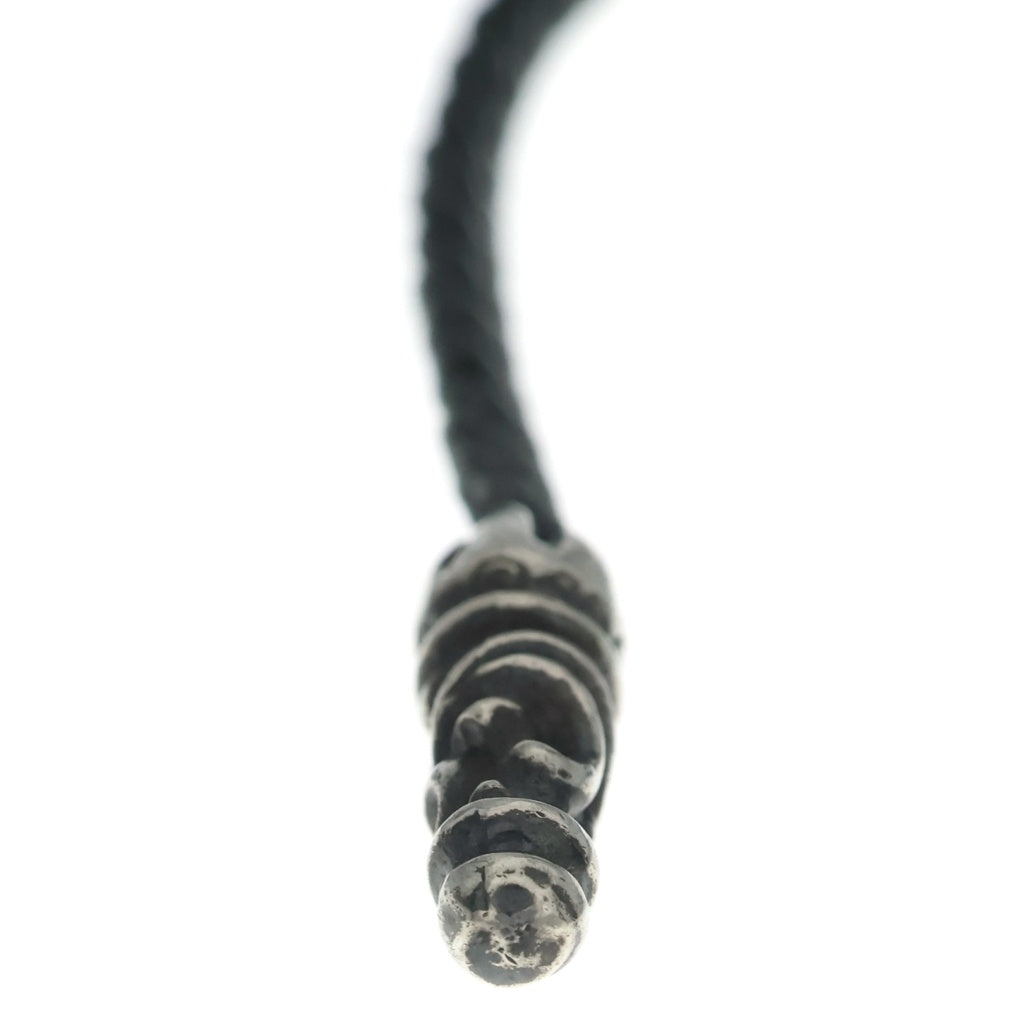 CHROME HEARTS(クロムハーツ) LEATHER BRAID SCROLL ネックレス レザーブレイドネックレス ブラック/シルバー BCA377