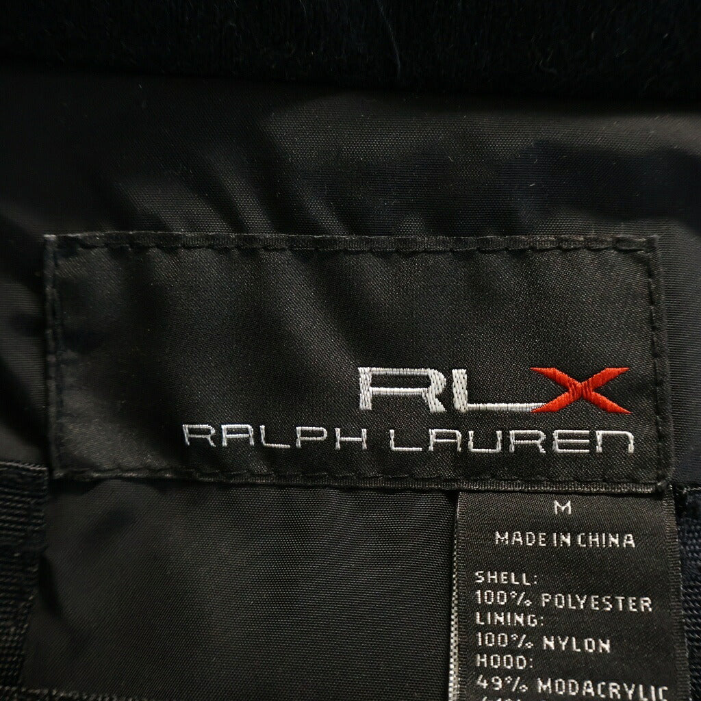 RLX RALPHLAUREN(アール エル エックス ラルフ ローレン) ファー付 ベルテッド ジップアップダウンコート ブラック